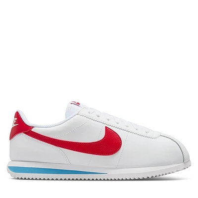 Nike Women's Cortez Sneakers White/Red/Blue, Leather