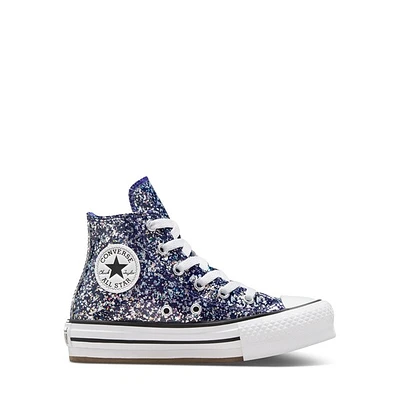 Converse Little Kids' Chuck Taylor All Star EVA Lift Hi Sneakers in Blue/White in Marine Misc, Size Largeittle Kid 11, Rubber