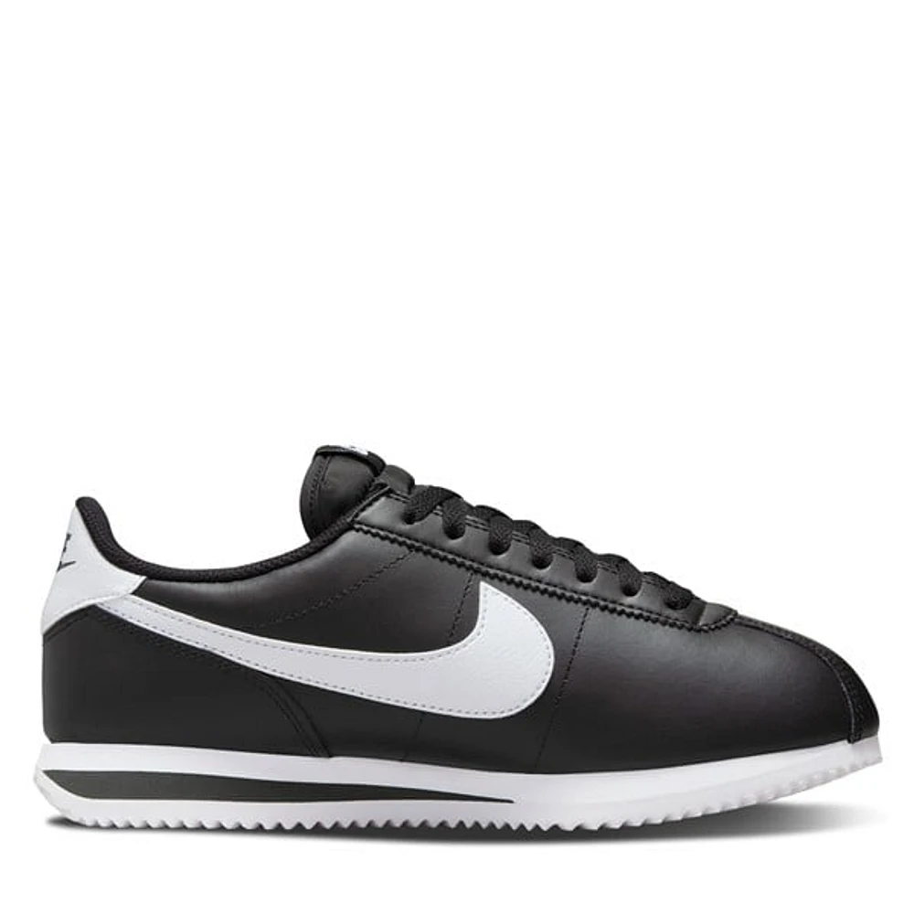 Nike Women's Cortez Sneakers Black White, Leather