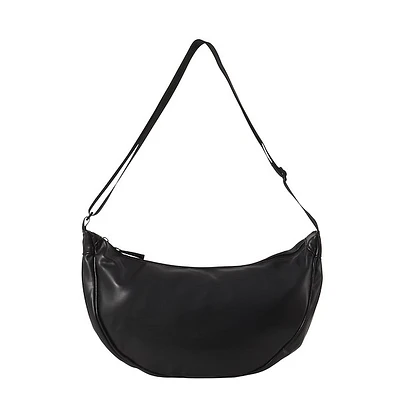 Floyd Half Moon Shoulder Bag in Black, Polyester
