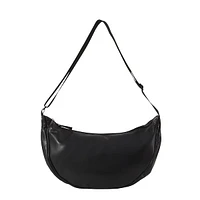 Floyd Half Moon Shoulder Bag in Black, Polyester