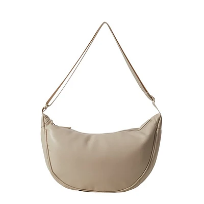 Floyd Half Moon Shoulder Bag in White Os, Polyester