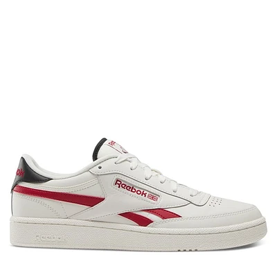 Reebok Men's Club C Revenge Sneakers Chalk/Red White Misc, Leather