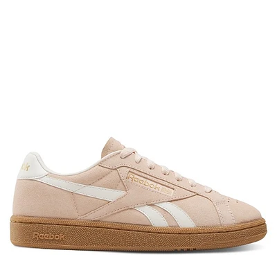 Reebok Women's Club C Grounds UK Sneakers Light Pink/White/Gum Beige, Suede
