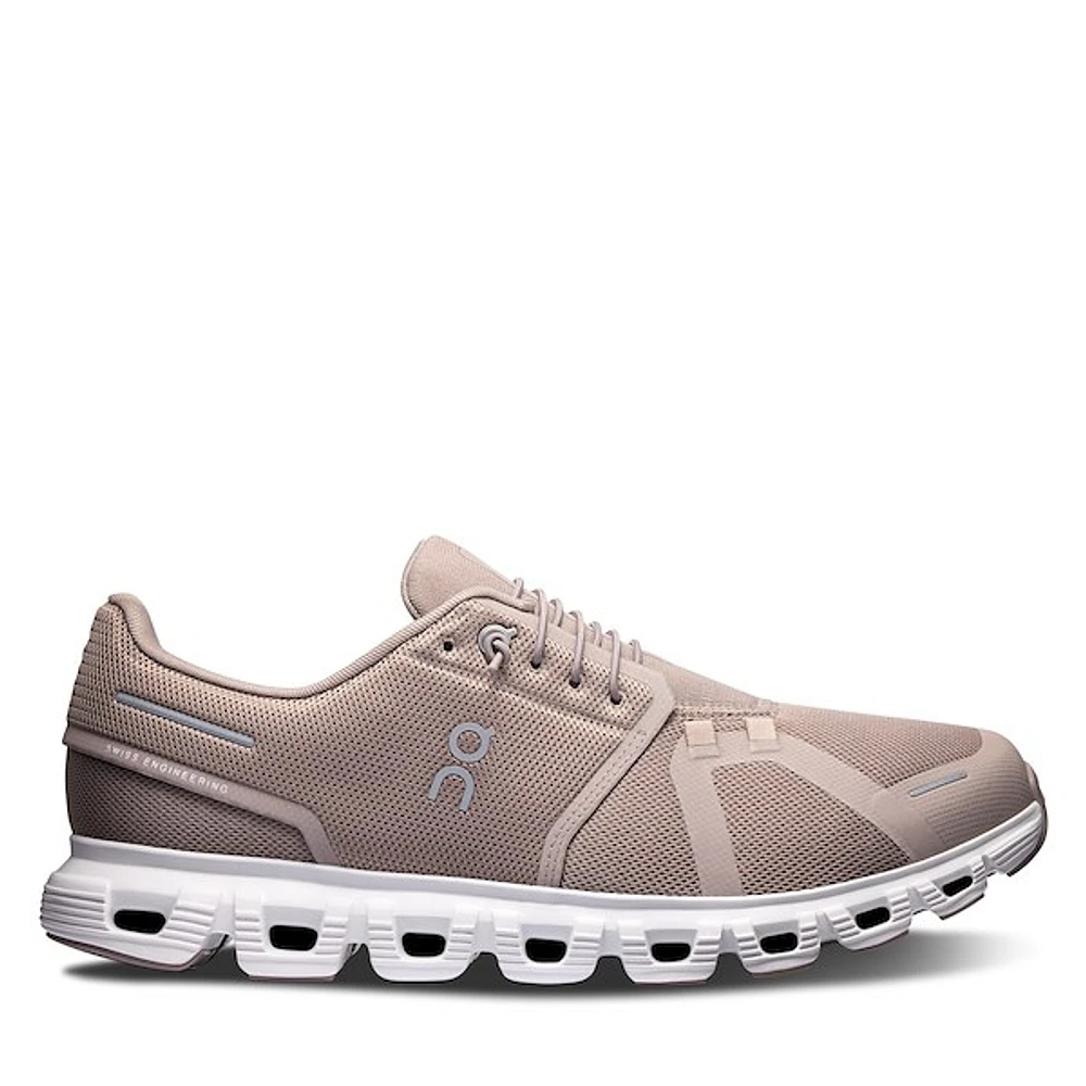 On Men's Cloud 6 Athletic Sneakers Taupe Gris Moyen, Polyester
