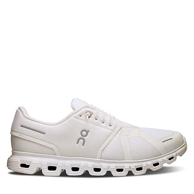 On Men's Cloud 6 Athletic Sneakers White, Rubber