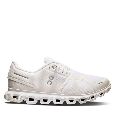 On Women's Cloud 6 Athletic Sneakers White, Rubber