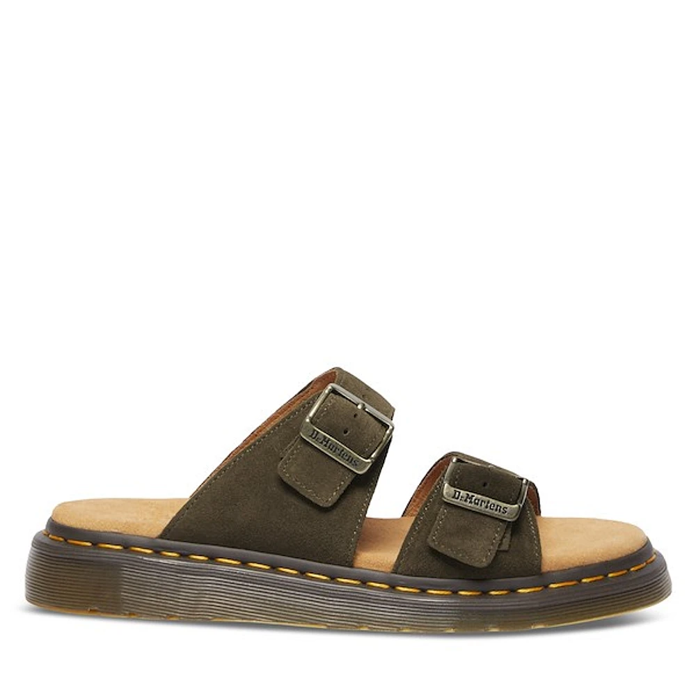 Dr. Martens Men's Josef Slide Sandals Green Moyen, Suede