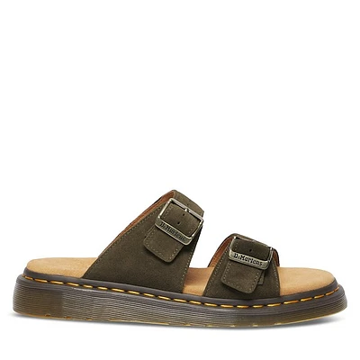 Dr. Martens Men's Josef Slide Sandals Green Moyen, Suede
