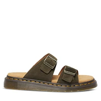 Dr. Martens Men's Josef Slide Sandals Green Moyen, Suede