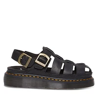 Dr. Martens Wrenlie Grizzly Leather Fisherman Sandals Black, Womens / Mens