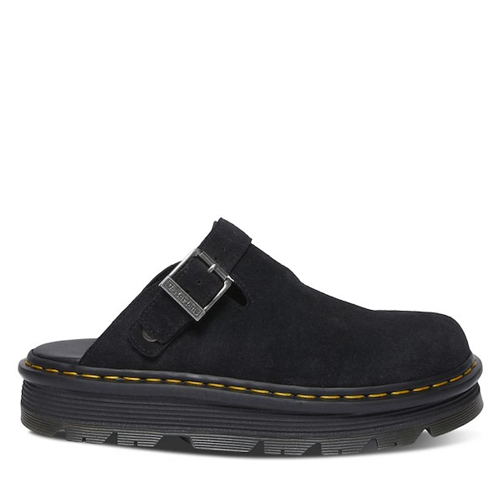 Dr. Martens Zebzag Platform Mules Black, Womens / Mens Suede