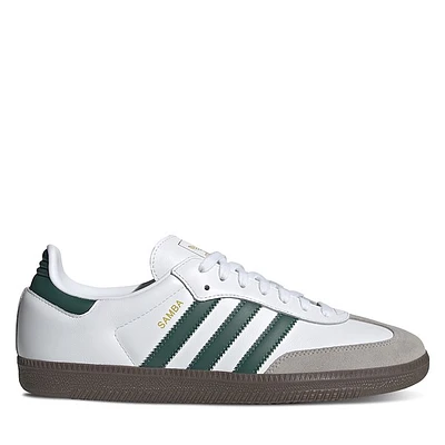 adidas Men's Samba OG Sneakers White/Dark Green, Leather