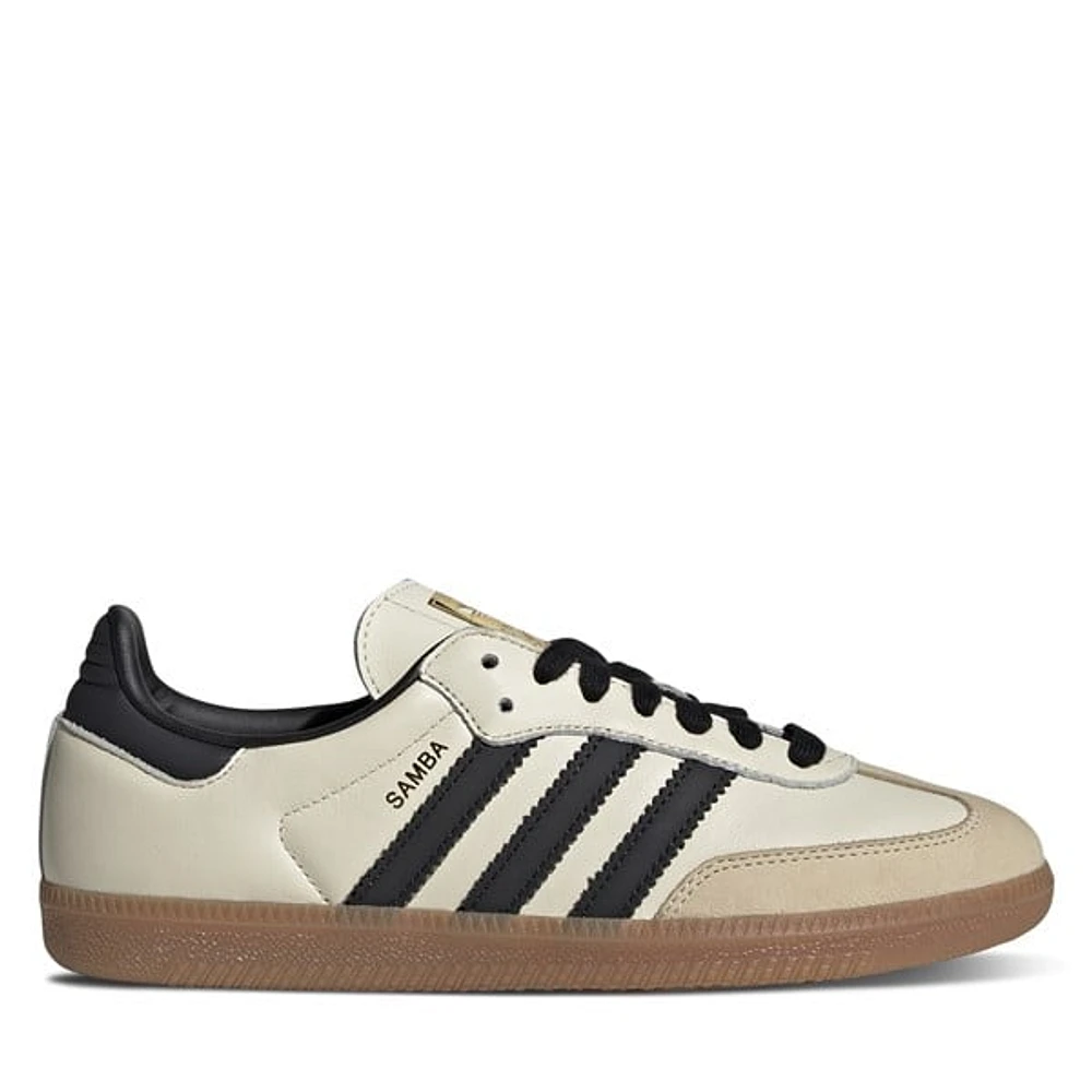 adidas Women's Samba OG Sneakers Beige/Black, Leather