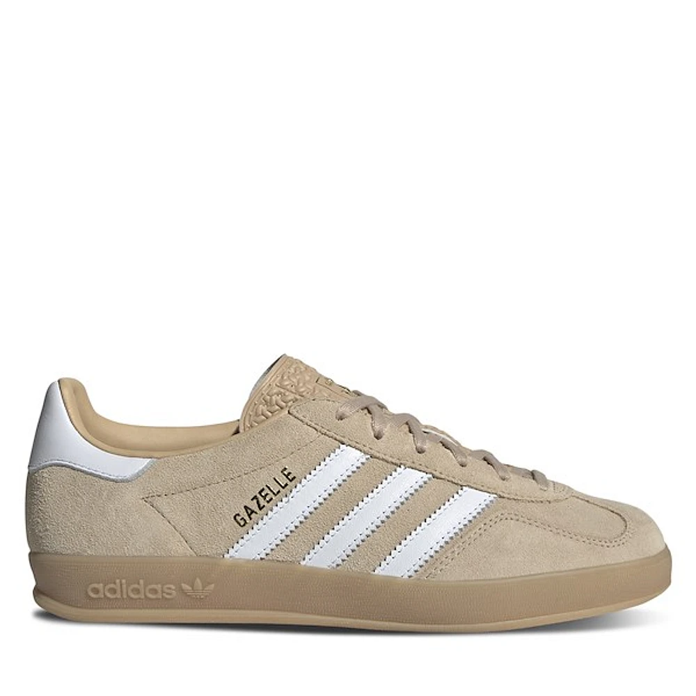 adidas Women's Gazelle Indoor Sneakers Beige/White, Leather