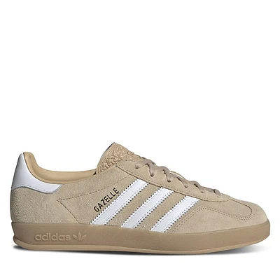 adidas Women's Gazelle Indoor Sneakers Beige/White, Leather