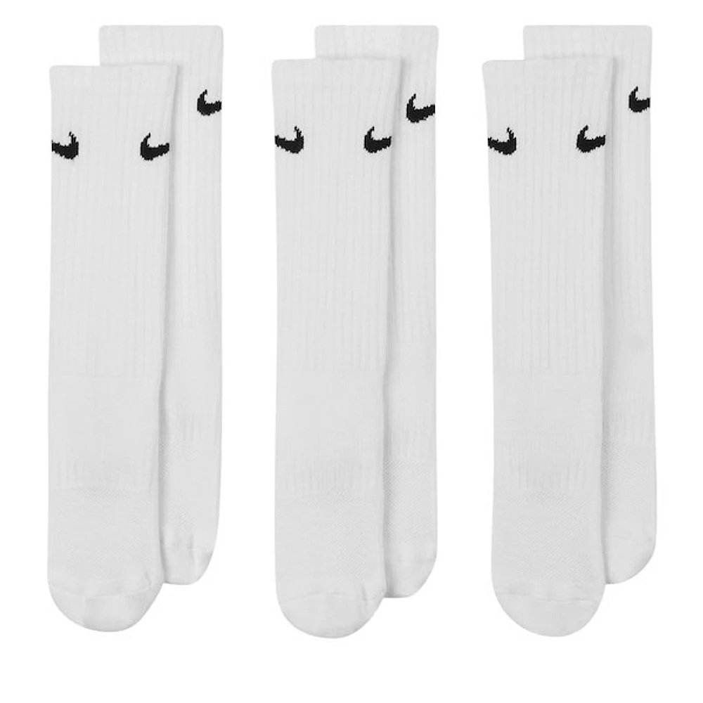 Nike Kid's Everyday Cushion Crew Socks in White, Size SmallM (Kids' Shoe Size 3-5), Nylon
