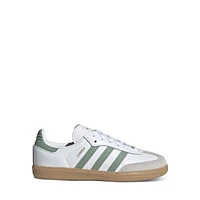 adidas Little Kid's Samba OG Sneakers White/Silver Green, Largeittle Kid Leather
