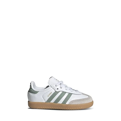 adidas Toddler's Samba OG Sneakers White/Silver Green, Toddler Leather