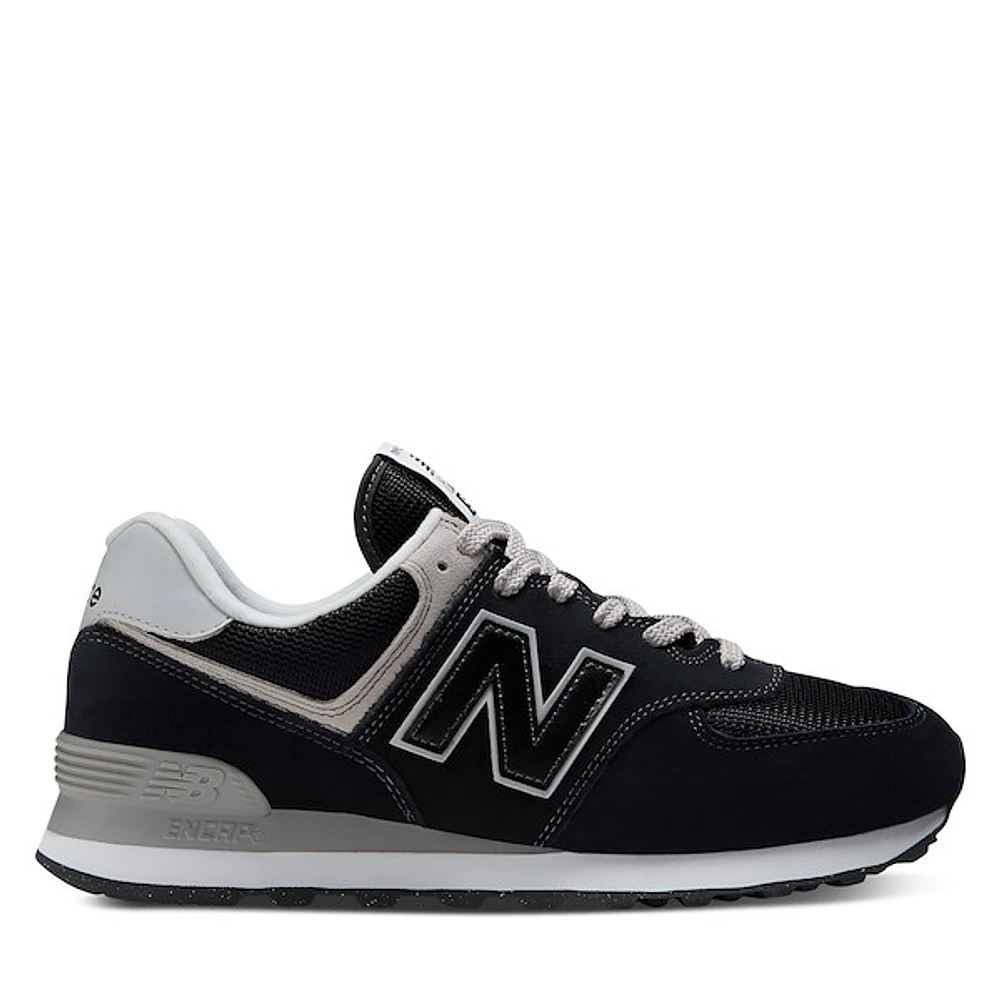 New Balance Men's 574 Sneakers Black/Gray/White Black Misc, Suede
