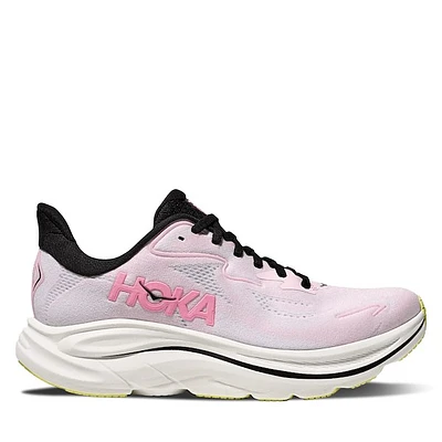 HOKA Women's Clifton 10 Sneakers Pink Black Vif, Rubber