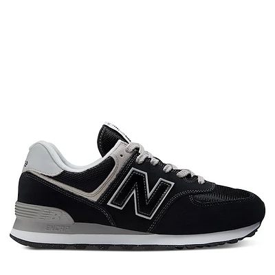 New Balance Women's 574 Sneakers Black/Gray/White Black Misc, Suede
