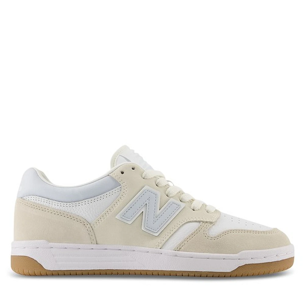 New Balance BB480 Sneakers Beige/Light Blue/White White Misc, Womens / Mens Leather