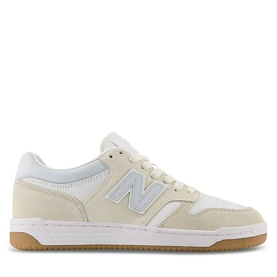 New Balance BB480 Sneakers Beige/Light Blue/White White Misc, Womens / Mens Leather