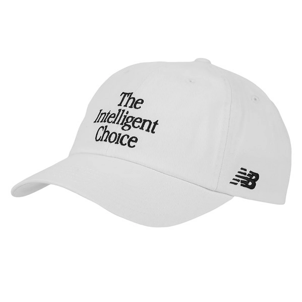 New Balance 6 Panel The Intelligent Choice Hat in White Os, Cotton