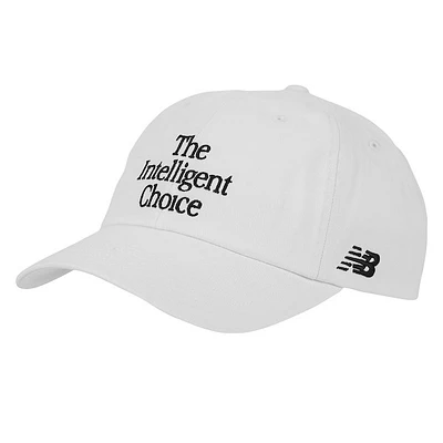 New Balance 6 Panel The Intelligent Choice Hat in White Os, Cotton