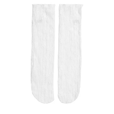 Vans Lacy Half Crew Socks in White, Nylon