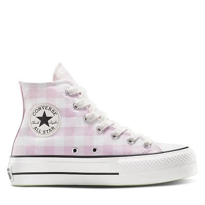 Converse Women's Chuck Taylor Lift Hi Sneakers Pink/White Rose, Canvas