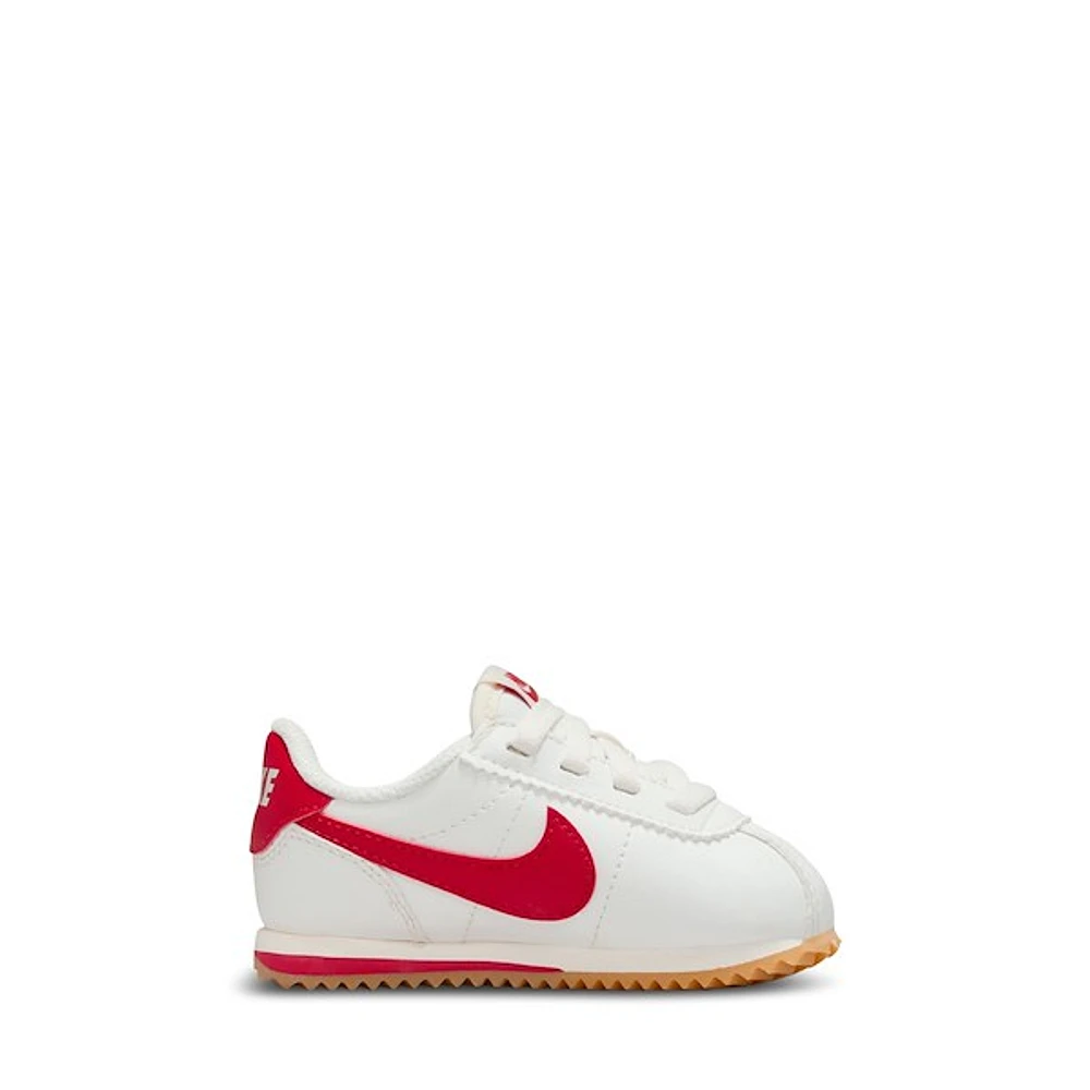 Nike Toddler's Cortez Sneakers Off-White/Red Beige, Toddler Textile