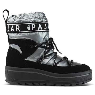 Pajar Women's Galaxy Winter Waterproof Boots Silver/Black Argent, Nubuck