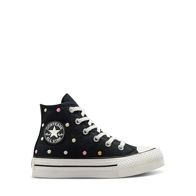 Converse Little Kids' Chuck Taylor All Star EVA Lift Hi Sneakers Black Dots, Largeittle Kid Canvas