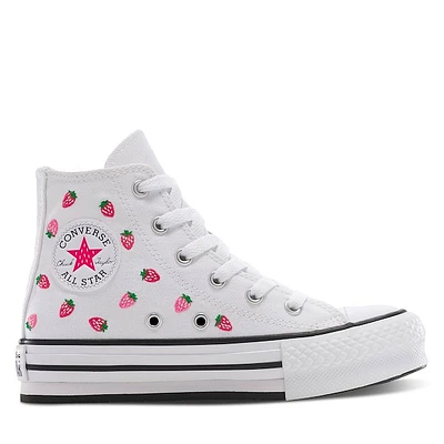 Converse Little Kids' Chuck Taylor All Star EVA Lift Hi Strawberry Sneakers White, Largeittle Kid Canvas