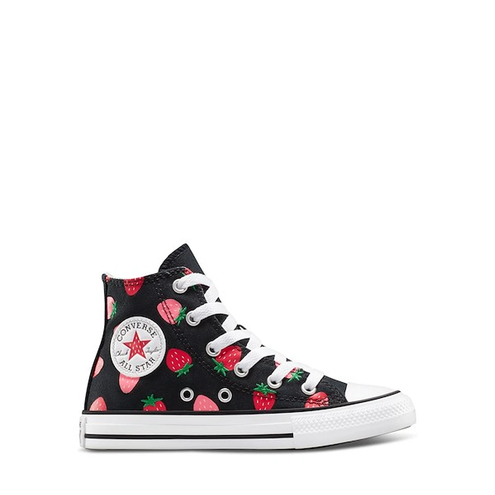 Converse Little Kid's Chuck Taylor All Star Hi Strawberry Sneakers Black White, Largeittle Kid Canvas