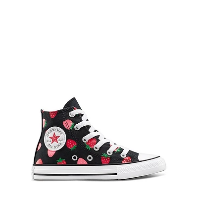 Converse Little Kid's Chuck Taylor All Star Hi Strawberry Sneakers Black White, Largeittle Kid Canvas