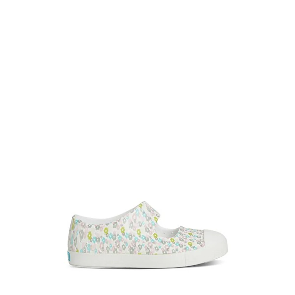 Native Toddler's Daisy Floral Juniper Slip-Ons White Misc, Toddler Rubber