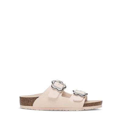 Birkenstock Little Kids Arizona Flower Buckle Sandals Light Rose, Largeittle Kid / EU Suede