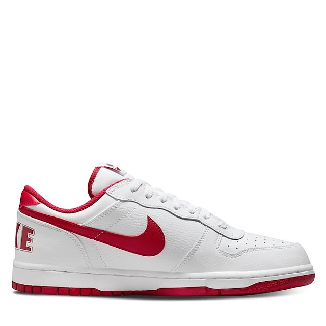 Nike Men's Big Low Sneakers White/Red, Leather