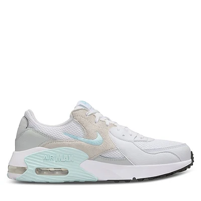 Nike Women's Air Max Excee Sneakers White/Gray/Light Blue, Leather