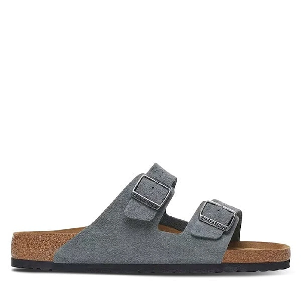 Birkenstock Men's Arizona Sandals Basalt Gris, / EU Suede