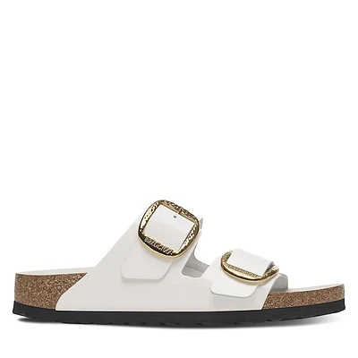 Birkenstock Women's Arizona Hammered Buckle Sandals White, / EU Leather