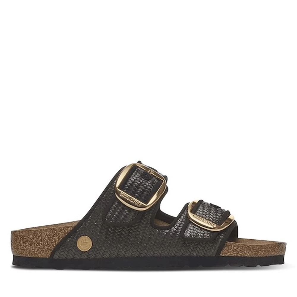 Birkenstock Women's Arizona Buckle Sandals Raffia Black Misc, / EU Rubber