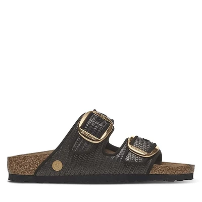 Birkenstock Women's Arizona Buckle Sandals Raffia Black Misc, / EU Rubber