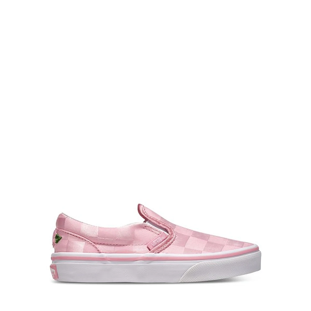 Vans Little Kid's Checkerboard Classic Slip-On Satin Rose Misc, Largeittle Kid Canvas