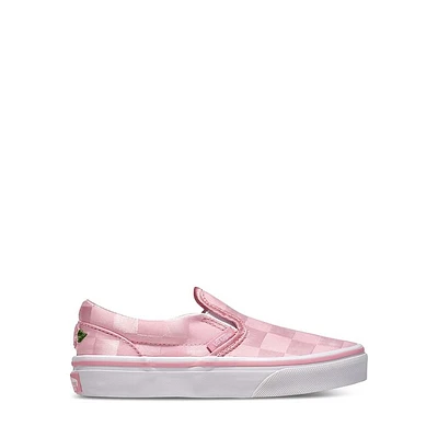 Vans Little Kid's Checkerboard Classic Slip-On Satin Rose Misc, Largeittle Kid Canvas
