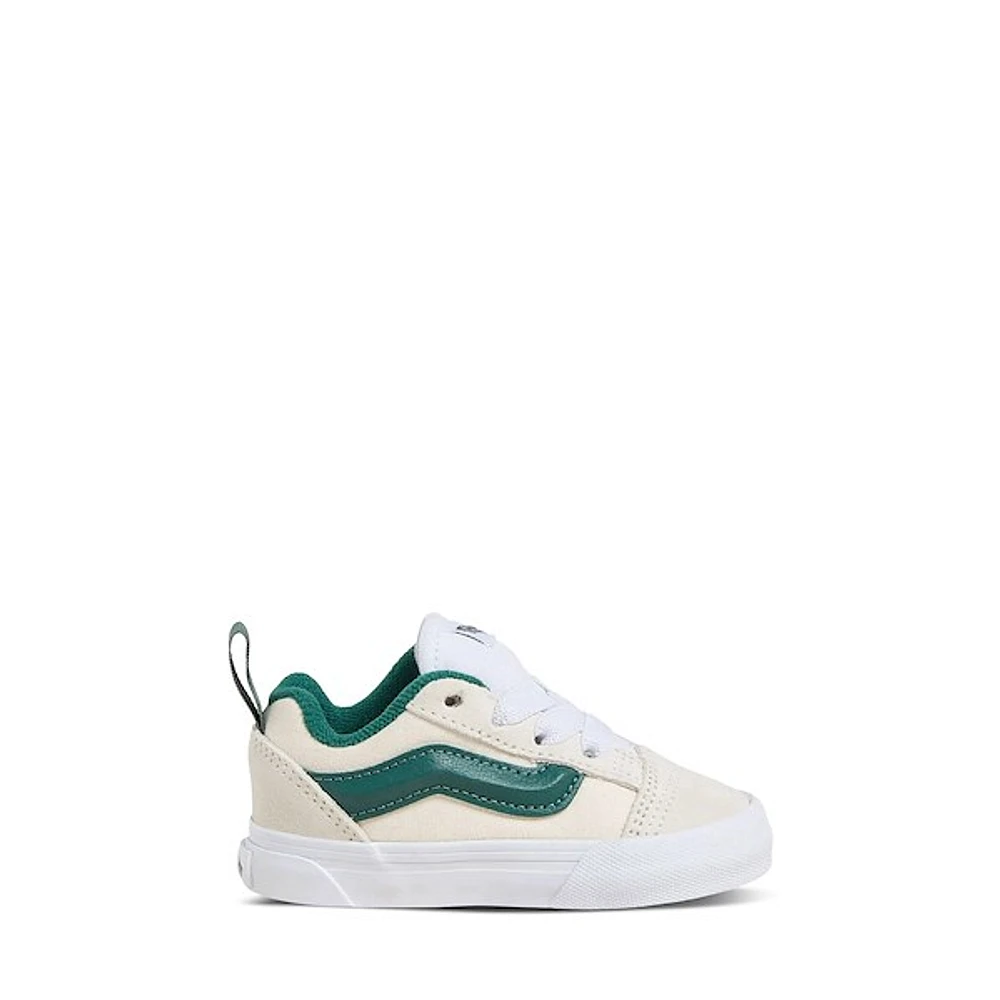 Toddler's Knu Skool Vans Cream/Green, Toddler Canvas