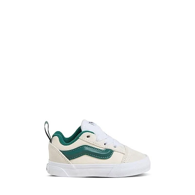 Toddler's Knu Skool Vans Cream/Green, Toddler Canvas